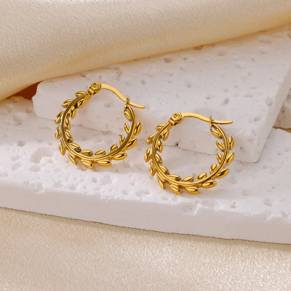 Leaf Hoop Earrings